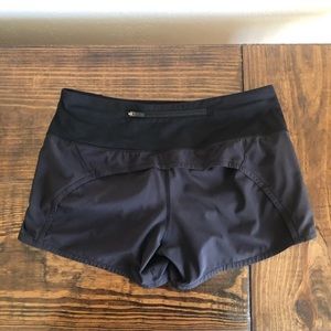 Lululemon Black Speed Shorts 4, 3.5” inseam